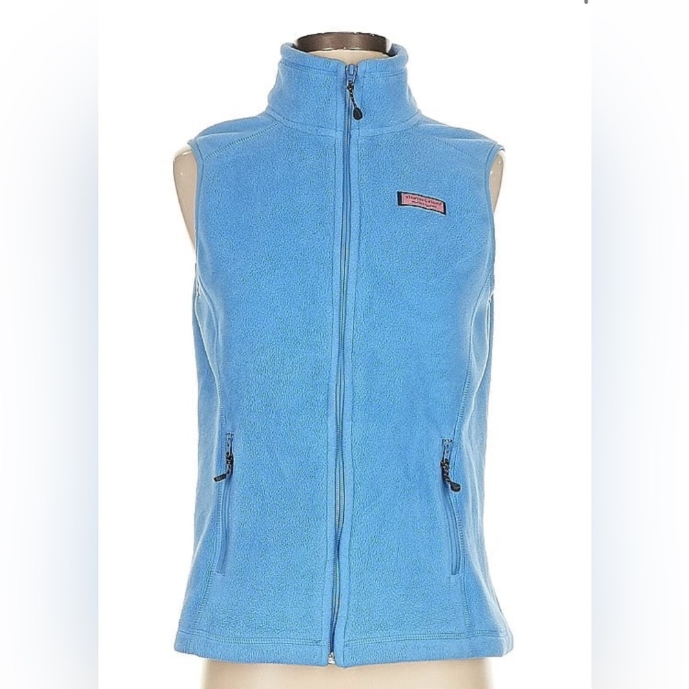 Vineyard Vines Westerly Fleece Vest – Tide Blue, Size XS